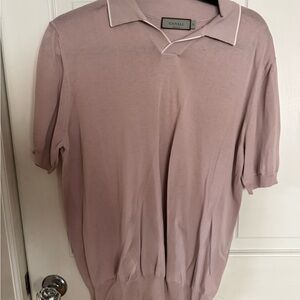 Canali Men's Pink Polo Shirt size 50IT 40US